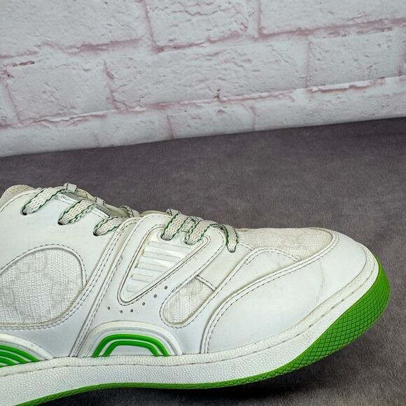 Gucci Basket Low 'White Demetra Green' Trainers 698785 Size 9 - Picture 8 of 16